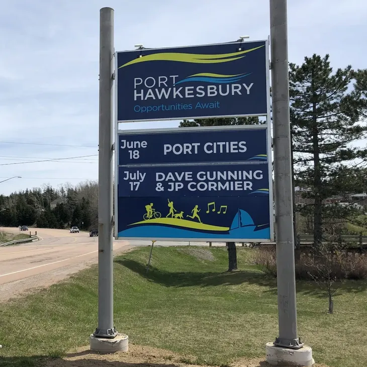 Port Hawkesbury roadside events sign
