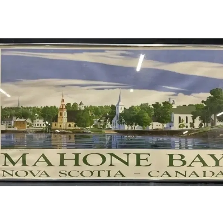 Mahone Bay Nova Scotia waterfront with churches