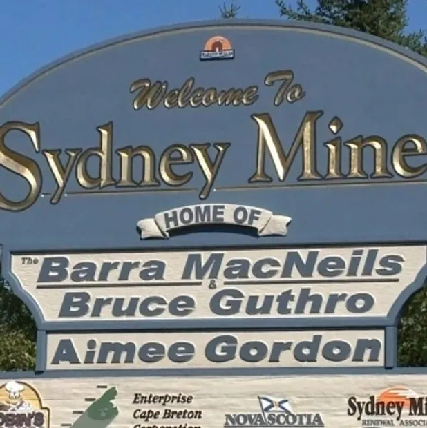 Welcome to Sydney Mines sign listing performers